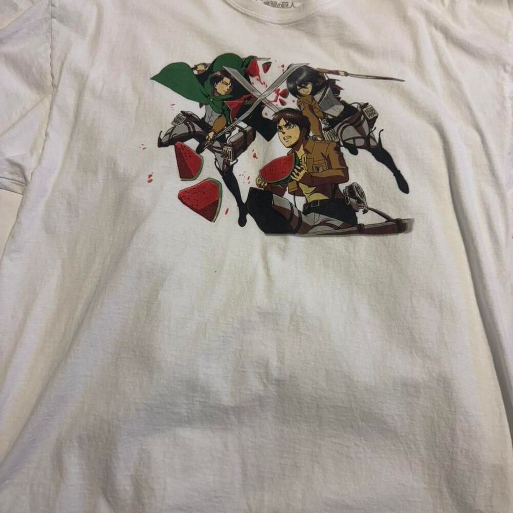 Attack on Titan White Graphic Tee Men's